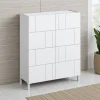 Eddy random mobile alto 4 ante serigrafate laccato bianco lucido 90x35xh110 cm