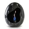 Egg camino da tavolo a bioetanolo in maiolica tortora ø30 h34