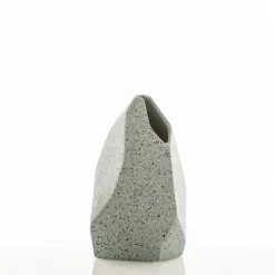 Ekko-a vaso in ceramica effetto pietra colore grigio finitura opaca 17x18x27 cm
