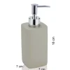 Elegant dispenser portasapone in ceramica colore tortora 7x7 h18 cm