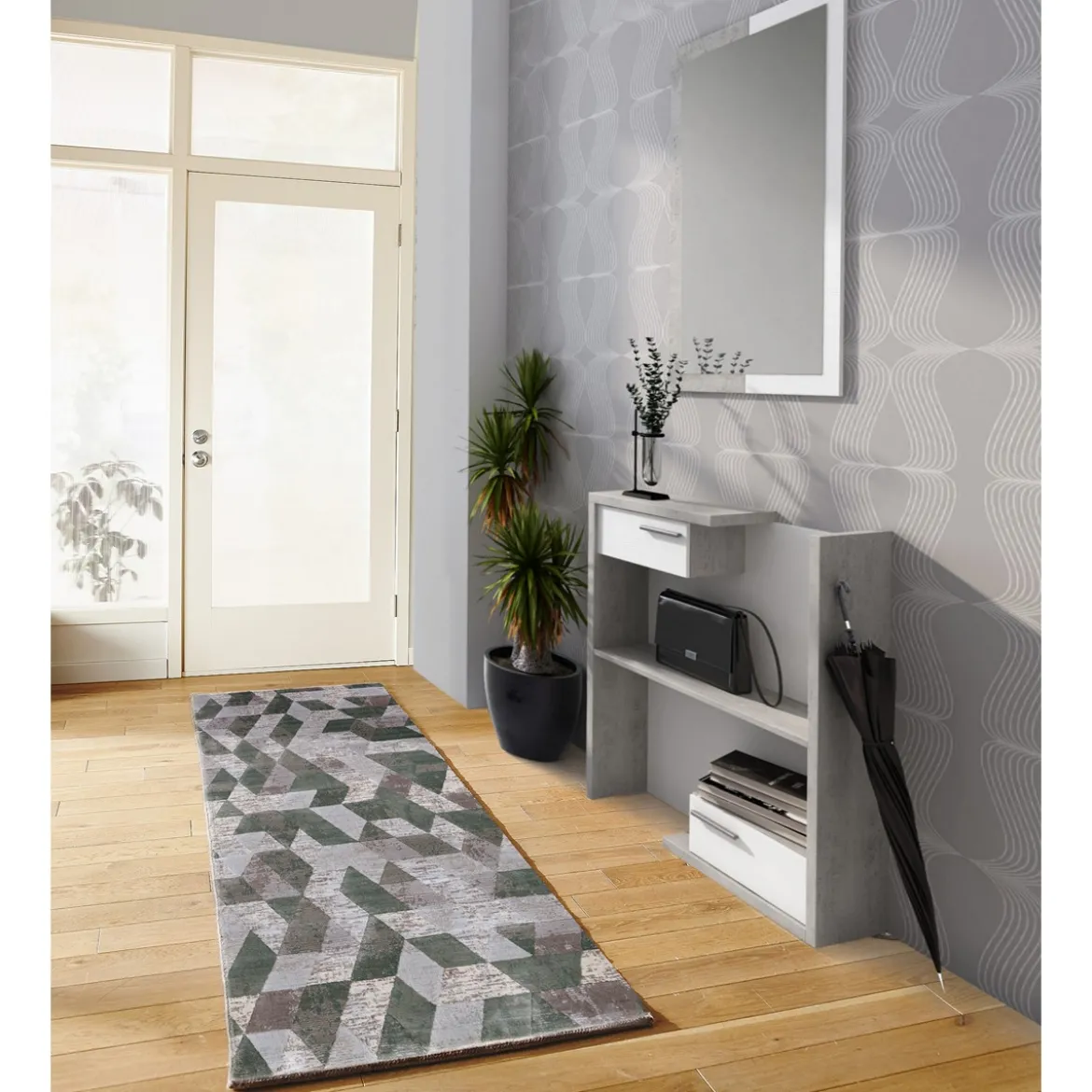 Elegant green 02 tappeto corsia 100% polipropilene cm 80 x 150