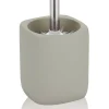 Elegant portaspazzolino toilette in ceramica colore tortora 10x10 h12/38 cm