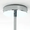 Elizabetha lampadario 6 luci in metallo cromato con paralume effetto organza argento e filo regolabile d50 h20 cm