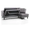 Fanny divano/letto tessuto grigio l225 p80/140 h85 cm