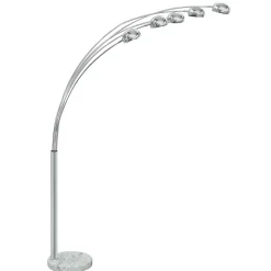 Fist cromo lampada da terra in metallo cromato base in marmo bianco h216 cm