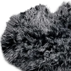 Fur melange tappeto realizzato con pelliccia di capra del tibet di colore grigio melange 50 x 90 cm