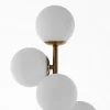 Galaxy lampada da tavolo in metallo verniciato ottone opaco con sfere in vetro bianco opaco d28 h66 cm