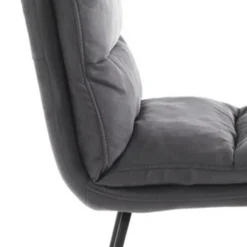 Gana sgabello imbottito madison in microfibra effetto velluto grigio e acciaio nero opaco h110 cm