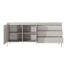 Gharbo beige madia 2 ante 3 cassetti colore beige opaco dogato cm h814 l1871 p395
