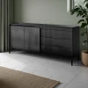 Gharbo black madia 2 ante 3 cassetti colore nero opaco dogato cm h814 l1871 p395