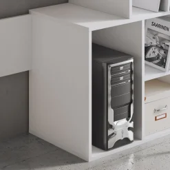 Ghea Scrivania / Libreria finitura Larice Bianco, 158 x 39.5 x h 135 cm