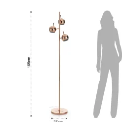 Globe copper lampada da terra in metallo finitura rame lucido d27 h165 cm