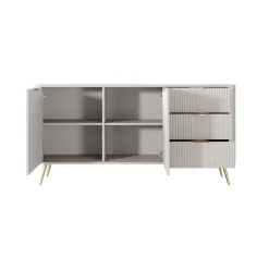 Gretha beige madia 2 ante 3 cassetti colore beige opaco h812 l1632 p38