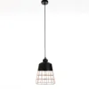 Grid lampadario in metallo verniciato nero opaco griglia colore rame d26 h36 cm