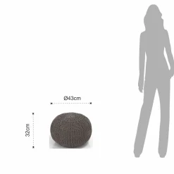Handy grey pouf 100% cotone grigio / tortora d43xh32 cm