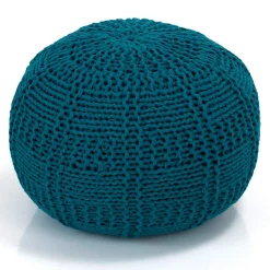Handy light blue pouf 100% cotone azzurro d43xh32 cm