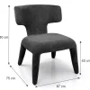 Herd Antracite poltrona Imbottita tessuto antracite effetto melange completamente rivestita h80 l67 p75