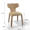 Herd Sabbia sedia Imbottita tessuto sabbia effetto melange completamente rivestita h81 l50 p60