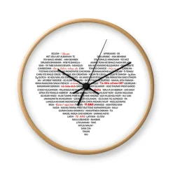 I love you orologio da parete cornice in legno finitura rovere d31 5 p5 cm