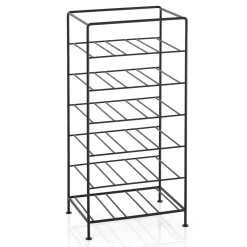 Idolino cantinetta porta bottiglie in acciaio nera opaco 18 bottiglie 31x23.5xh66.5 cm