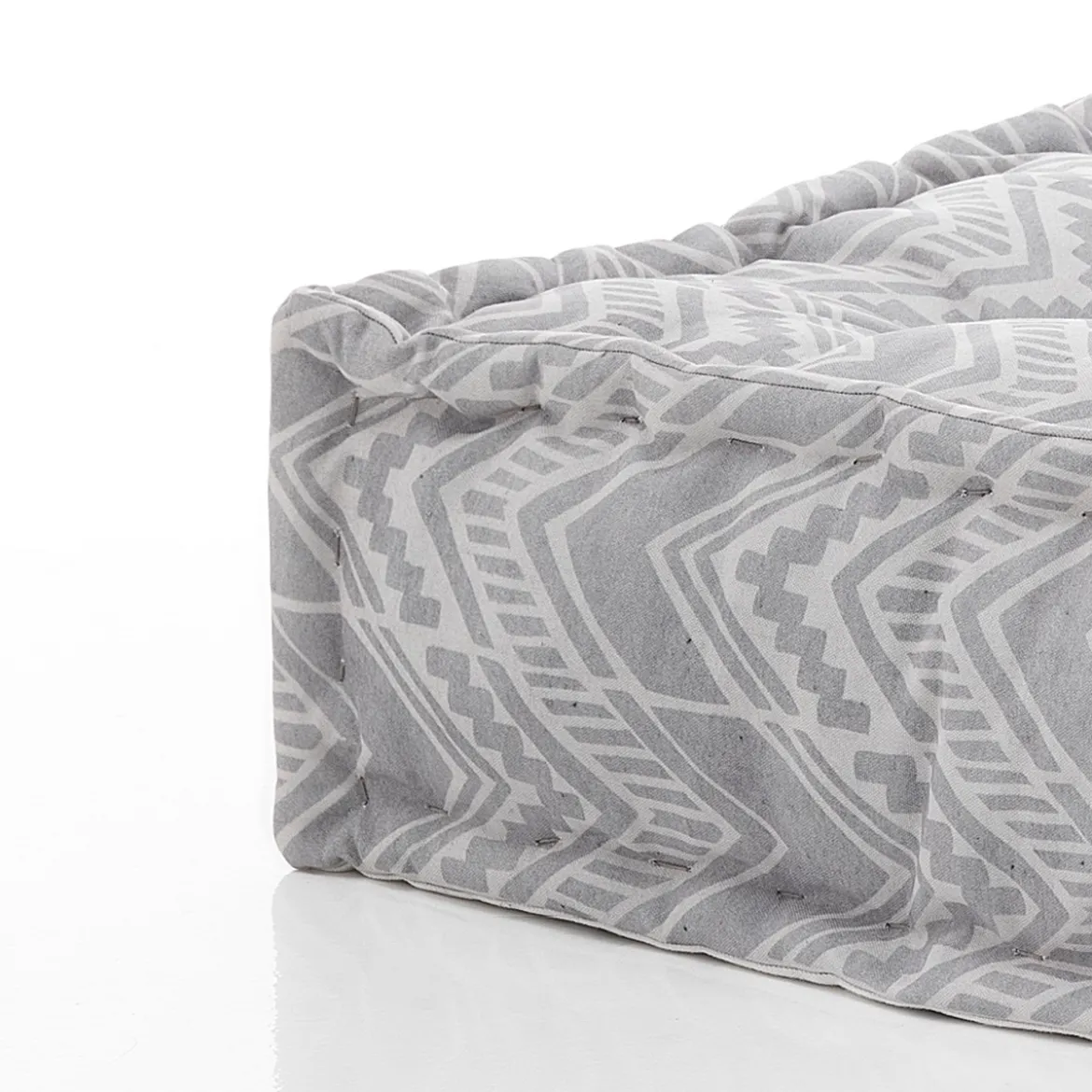 Ikat grey pouf quadrato outdoor tessuto waterproof cm. l.75 p.75 h.20