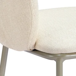 Jade Beige Platinum Sedia Imbottita tessuto Beige struttura metallo platino opaco h80 l54 p57 seduta h48