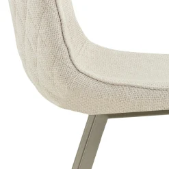 Jesefa Beige Platinum sedia imbottita tessuto beige struttura metallo platino opaco h88 l44 p59 seduta h49