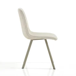 Jesefa Beige Platinum sedia imbottita tessuto beige struttura metallo platino opaco h88 l44 p59 seduta h49