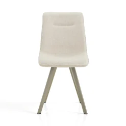 Jesefa Beige Platinum sedia imbottita tessuto beige struttura metallo platino opaco h88 l44 p59 seduta h49