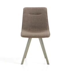 Jesefa Brown Platinum sedia imbottita tessuto marrone struttura metallo platino opaco h88 l44 p59 seduta h49