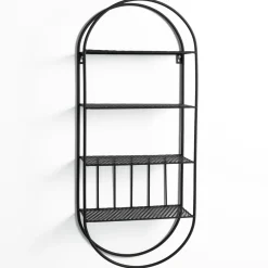 Joshua mensola da parete joona in metallo nera opaco 33x13xh78 cm