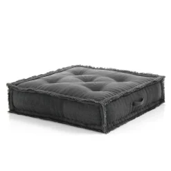Julia-e divano 2 posti in rattan sbiancato rivestimento 100% cotone grigio 182x80xh70 cm