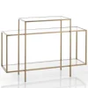Karl consolle in acciaio finitura oro opaco e vetro temprato 118x38xh84 cm