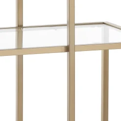 Karl consolle in acciaio finitura oro opaco e vetro temprato 118x38xh84 cm