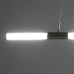Katana lampadario led in vetro e acciaio oro opaco cn filo elettrico regolabile d3.2x92 cm