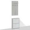 Kate Cement mobile da Ingresso Cemento e Bianco Opaco con Scarpiera 54 x 18 x h 73 cm e pannello appendiabiti 54 x 15 x h 108 cm