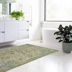 Kesar tappeto bagno / scendiletto cotone 100% con nappe 110x60 cm