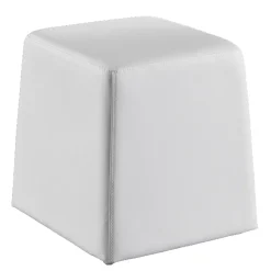 Key white pouf in pelle sintetica bianco 35x35xh35 cm