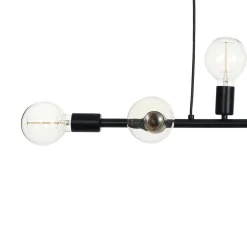 Kiara lampadario in metallo nero opaco filo elettrico regolabile 92x9 h9 cm