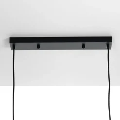 Kiara lampadario in metallo nero opaco filo elettrico regolabile 92x9 h9 cm