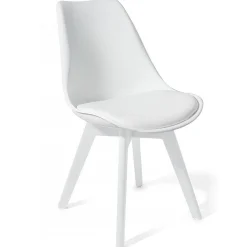 Kiki Evo White Sedia imbottita in pelle sintetica bianca e polipropilene bianco opaco 49x54xh81 cm