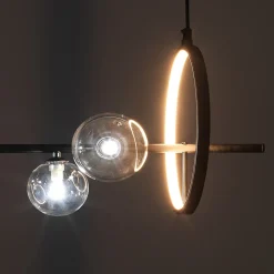 Kosmo lampadario led acciaio nero opaco 10w 3000k 90x30xh30 cm
