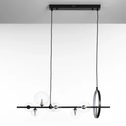 Kosmo lampadario led acciaio nero opaco 10w 3000k 90x30xh30 cm