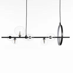 Kosmo lampadario led acciaio nero opaco 10w 3000k 90x30xh30 cm