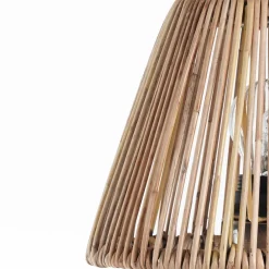 Kota lampada da tavolo in teak e rattan d22.5xh50 cm