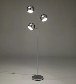 Lampada da terra GLOBE 3 luci direzionabili metallo cromato H155 L44 E14