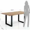 Lando Tavolo fisso in Legno finitura Rovere con gambe in Acciaio Nero Opaco, 160 x 90 x h75 cm