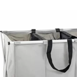 Laundry x-3 sacca/p biancheria in tessuto sintetico grigio con struttura pieghevole in alluminio 65x402xh68 cm