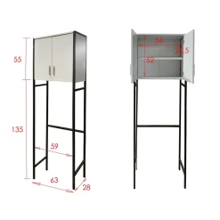 Laundry-b mobile sopra lavatrice 2 ante finitura bianco frassino 63x28xh190 cm