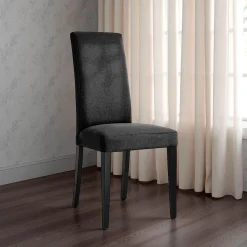 Lella Sedia in Tessuto Antracite, 46 x 45 x h100 cm - Made in Italy